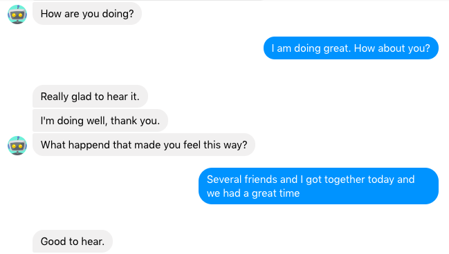 an example of
AI agent - social chats