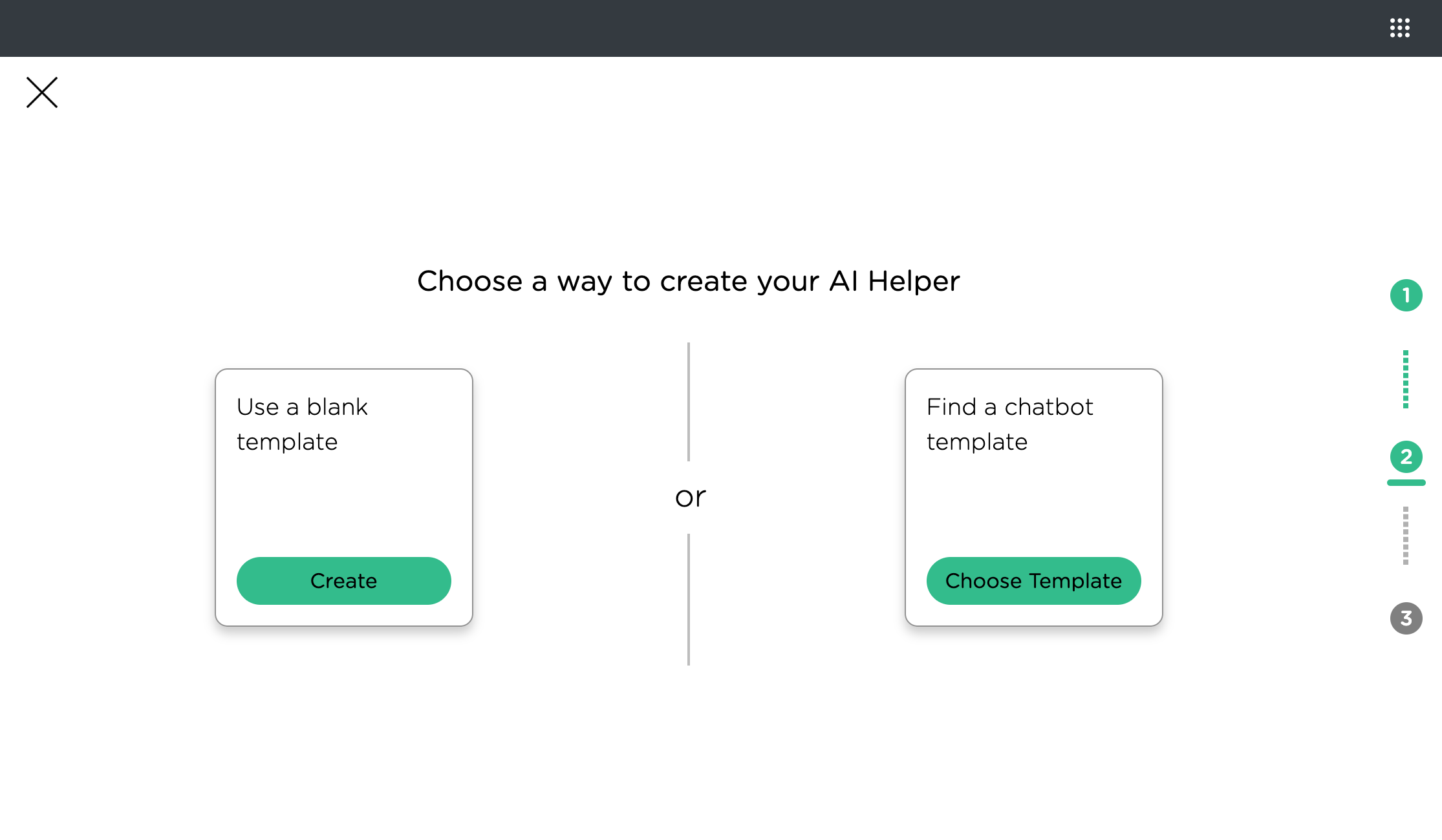 Ascent Studio Create agent Select a Template