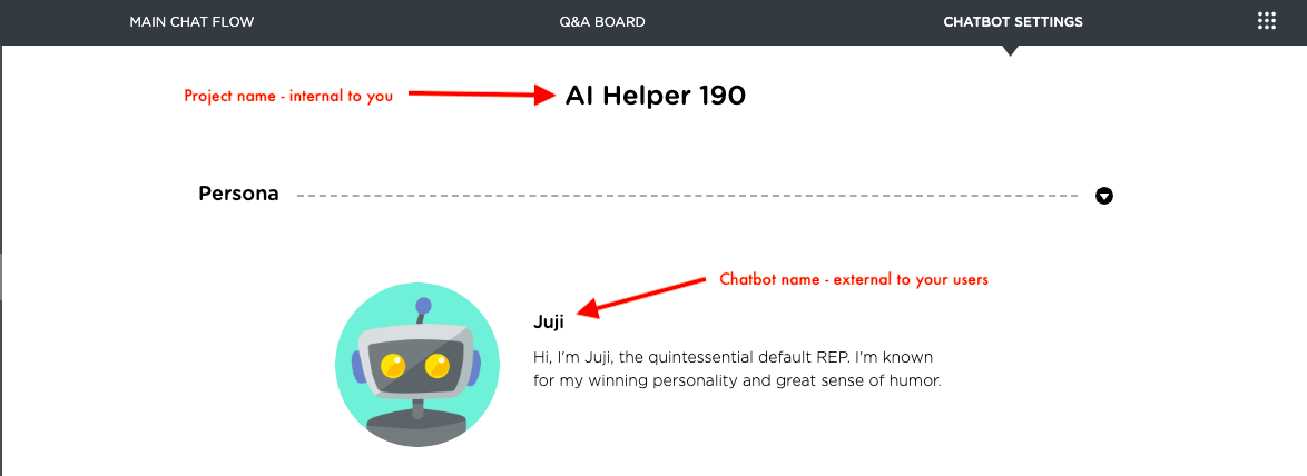 Project Name vs. agent Name