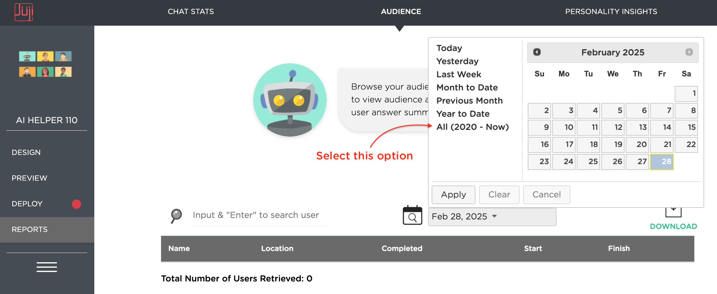 Select the audience of an AI agent by time