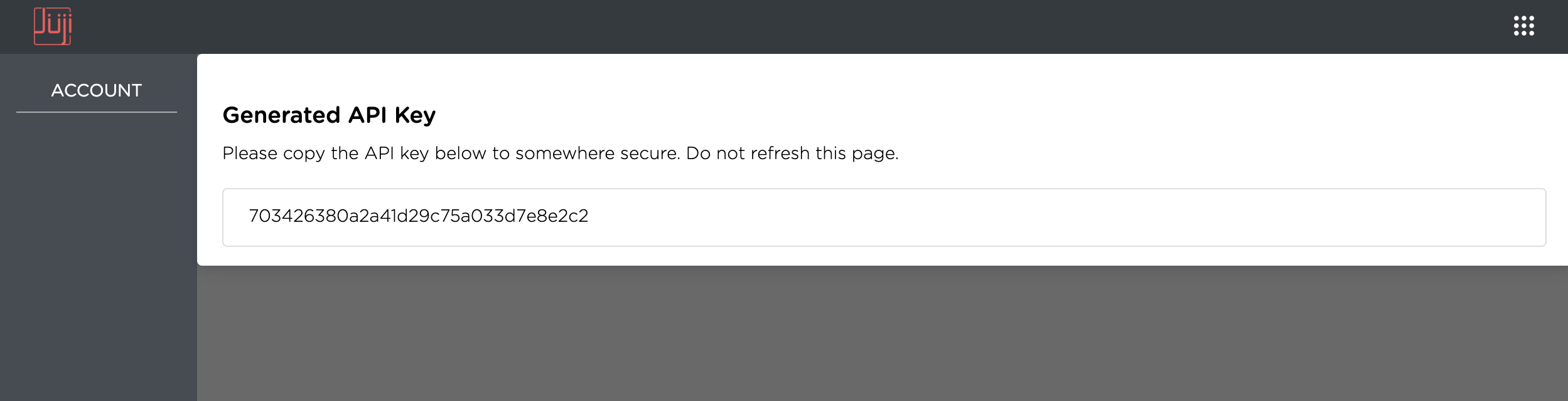 Generated API Key Example