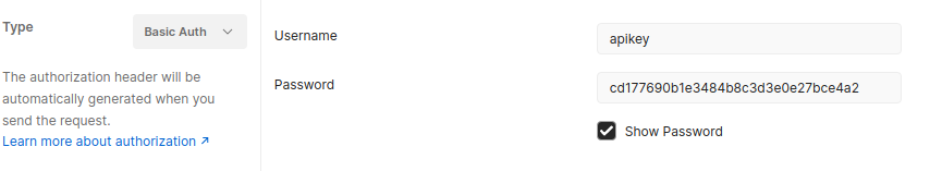 Postman API Key Example