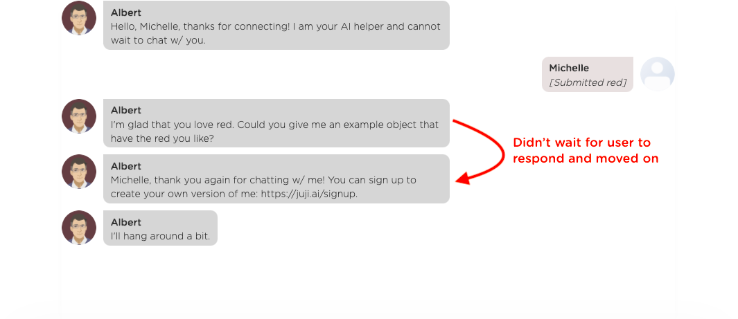 an agent asks
a question